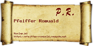 Pfeiffer Romuald névjegykártya
